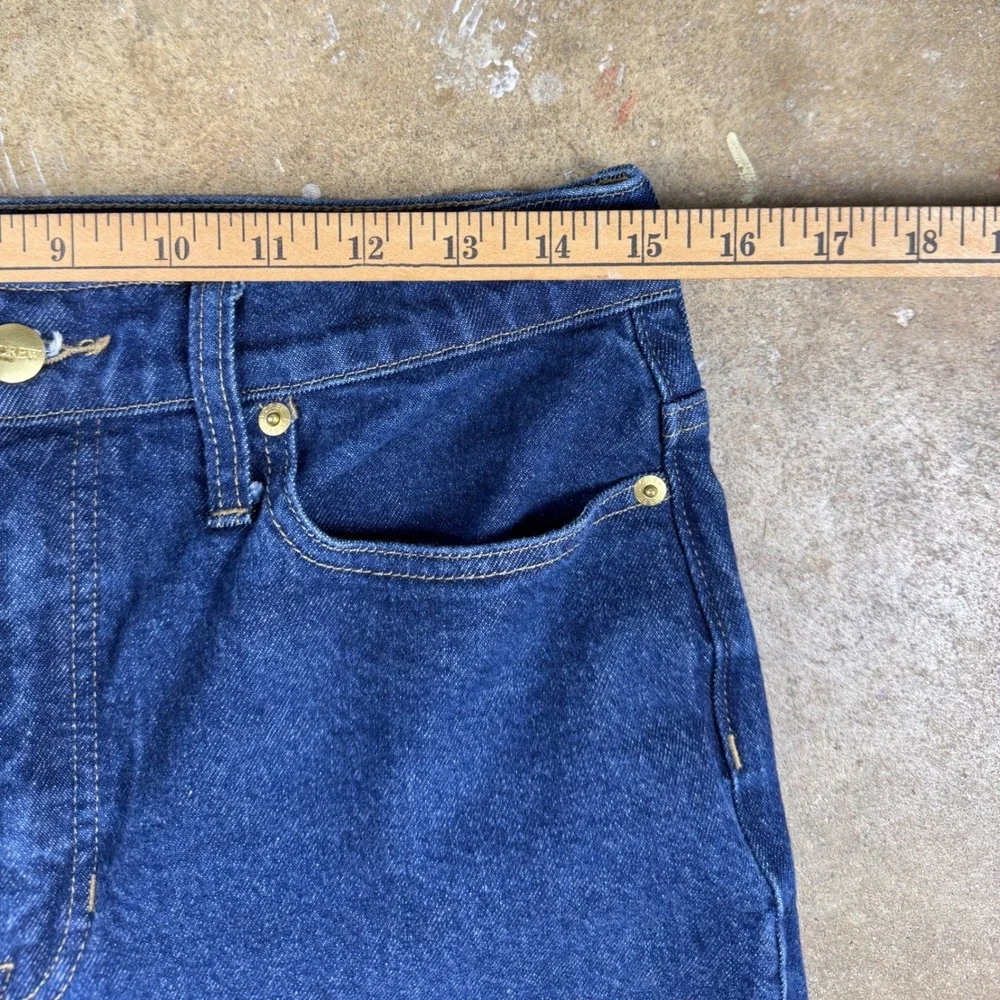J.Crew '96 Slim Wide Leg‎ Cropped Women's Jeans Size 30 Blue High Rise Raw Hem